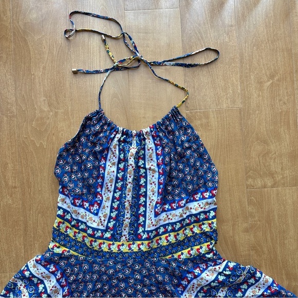 roberio sampaio Halter Mixed Paisley Print Kitschy Floral Dress, Size Medium - Picture 2 of 16